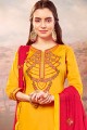 Patiala Suits in Mustard Yellow Cotton