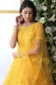 Net Anarkali Suits in Yellow