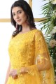 Net Anarkali Suits in Yellow