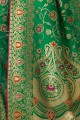 Appealing Art Silk Embroidered Green Saree with Blouse