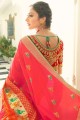 Gorgeous Rani Pink Art Silk Embroidered Saree with Blouse