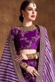 Art Silk Lehenga Choli with Embroidery in Purple