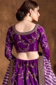 Art Silk Lehenga Choli with Embroidery in Purple