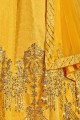 Art Silk Yellow Lehenga Choli with Embroidery