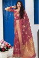 Art Silk Saree in Pink & Magenta with Weaving