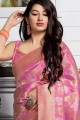 Luring Pink Saree in Weaving Art Silk