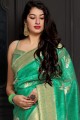 Fabulous Weaving Art Silk Green Saree Blouse