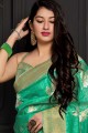 Fabulous Weaving Art Silk Green Saree Blouse