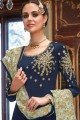 Georgette Palazzo Suits with Georgette in Navy Blue