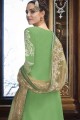 Light Green Silk Palazzo Suits with Silk