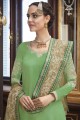 Light Green Silk Palazzo Suits with Silk