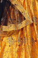 Fashionable Yellow Satin and silk Lehenga Choli