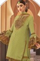 Georgette Light Green Sharara Suits in Georgette