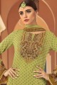 Georgette Light Green Sharara Suits in Georgette