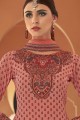 Pink Georgette Sharara Suits with Georgette