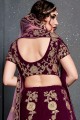 Lehenga Choli in Pink Velvet with Embroidery