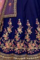 Delicate Royal blue Satin and silk Lehenga Choli