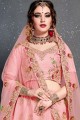 Silk Lehenga Choli with Embroidery in Light Pink