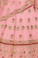 Silk Lehenga Choli with Embroidery in Light Pink