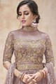 Dusty Pink Net Anarkali Suits with dupatta