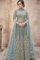 Baby Blue Net Anarkali Suits with dupatta