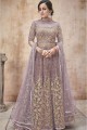 Lilac  Net Churidar Anarkali Suits in Net