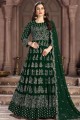 Dark Green Georgette Churidar Anarkali Suits