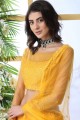 Ravishing Embroidered Lehenga Choli in Yellow Net