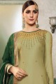 Silk Light Green Palazzo Suits in Satin
