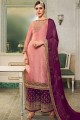 Pink Silk Pallazzo Pant Palazzo Suits with Satin