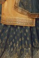 Mustard Yellow Silk Palazzo Suits with Satin
