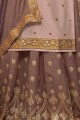 Light Lilac  Silk Satin Palazzo Suits with dupatta