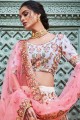 Georgette Lehenga Choli with Embroidery in White