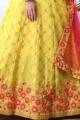 Yellow Lehenga Choli in Art Silk with Embroidery