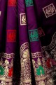 Weaving Art Silk Saree in Purple with Blouse
