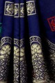 Ravishing Navy Blue Saree in Art Silk with Weaving