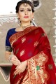 Latest Red Saree with Weaving Art Silk