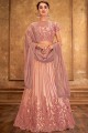 Glorious Dusty pink Satin and silk Lehenga Choli