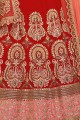 Designer Red Art silk Lehenga Choli