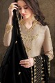 Sand Grey Satin Sharara Suits with Satin