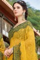 Adorable Yellow Saree in Georgette with Embroidered