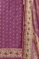 Silk Palazzo Suits in Purple with Cotton