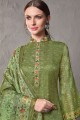 Green Palazzo Suits with Cotton Silk