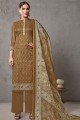 Silk Brown Palazzo Suits in Cotton
