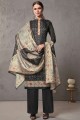 Cotton Palazzo Suits in Black Silk