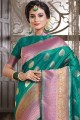 Adorable Art Silk Saree in Teal Green with Weaving
