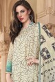 off White Palazzo Suits in Cotton with Cotton