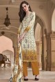 off White Cotton Palazzo Suits in Cotton