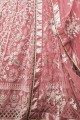 Glorious Baby Pink Lehenga Choli in Embroidered Net