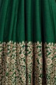 Art Silk Art Silk Dark Green Anarkali Suits dupattta